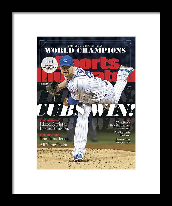 American League Baseball Framed Print featuring the photograph Chicago Cubs, 2016 World Series Champions Sports Illustrated Cover by Sports Illustrated