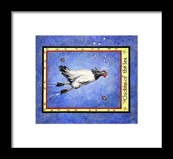 Scuba Diving Chicken
Chicken Of The Sea Framed Print featuring the painting Chicken Of The Sea by Charlsie Kelly