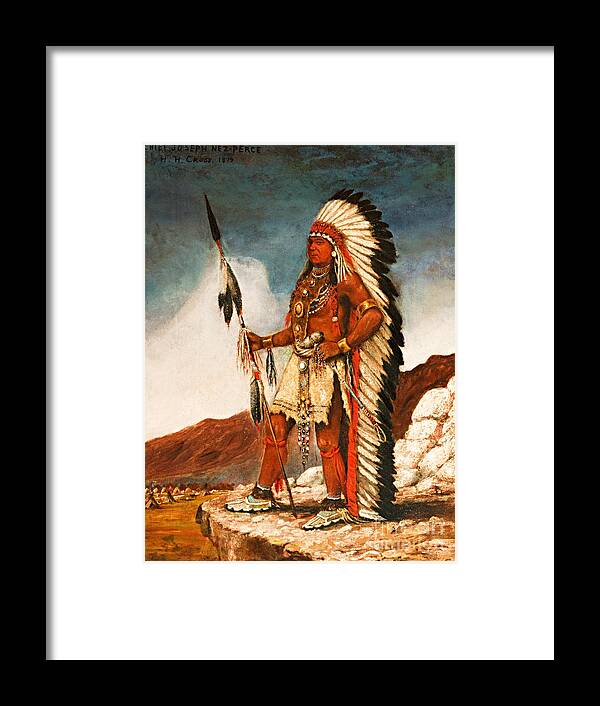 Chief Joseph Framed Print featuring the painting Chief Joseph Nez Perce 1879 by Peter Ogden