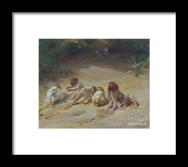 Oil Painting Framed Print featuring the drawing Children At Play, 1903 by Heritage Images