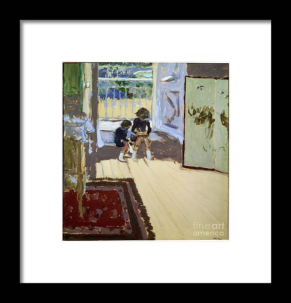 Gouache Framed Print featuring the drawing Children In A Room by Heritage Images