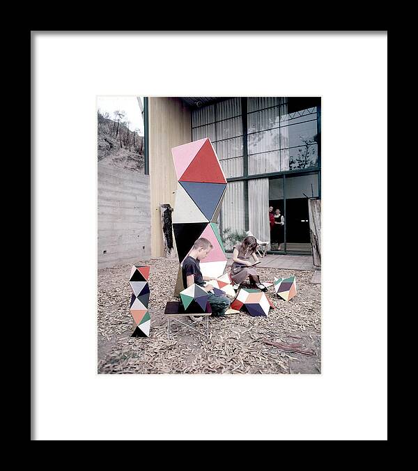 Color Image Framed Print featuring the photograph Children Play With 'Toy' by Peter Stackpole