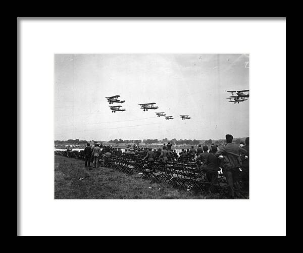 Child Framed Print featuring the photograph Children Watch Planes by Davies