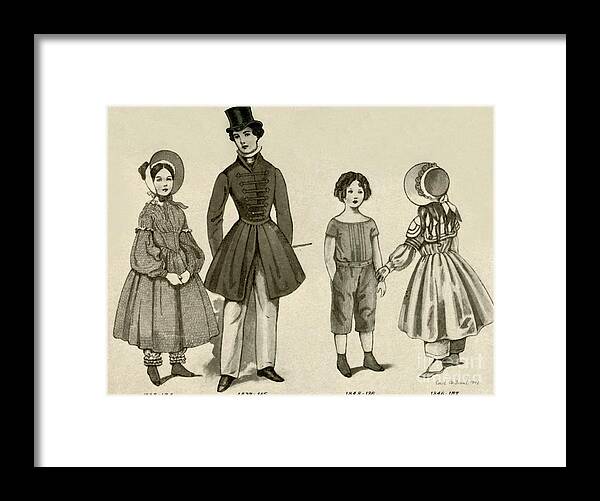 Childrens Clothing From 1830-1850 1 Framed Print by Print Collector -  