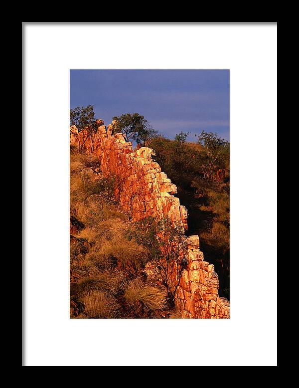 Grass Framed Print featuring the photograph China Wall, Halls Creek, Kimberley by Oliver Strewe