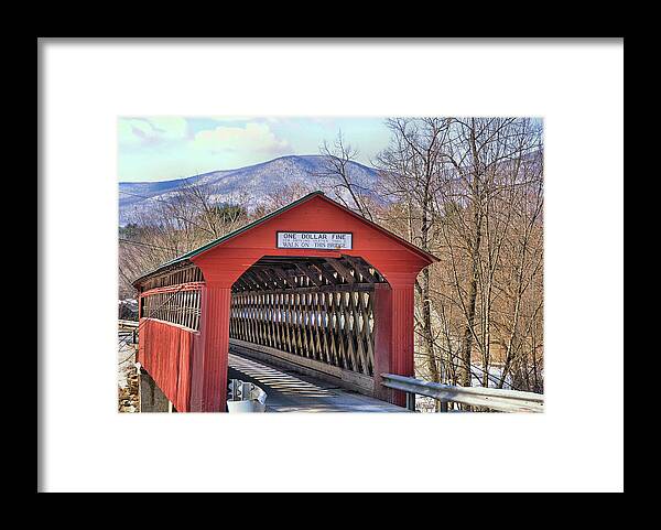 1870 Framed Print featuring the photograph Chiselville Covered Bridge Vermont by JAMART Photography