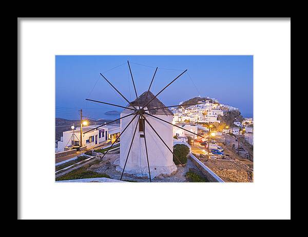 Environmental Conservation Framed Print featuring the photograph Chora, View Of The Town, Windmills by Maremagnum