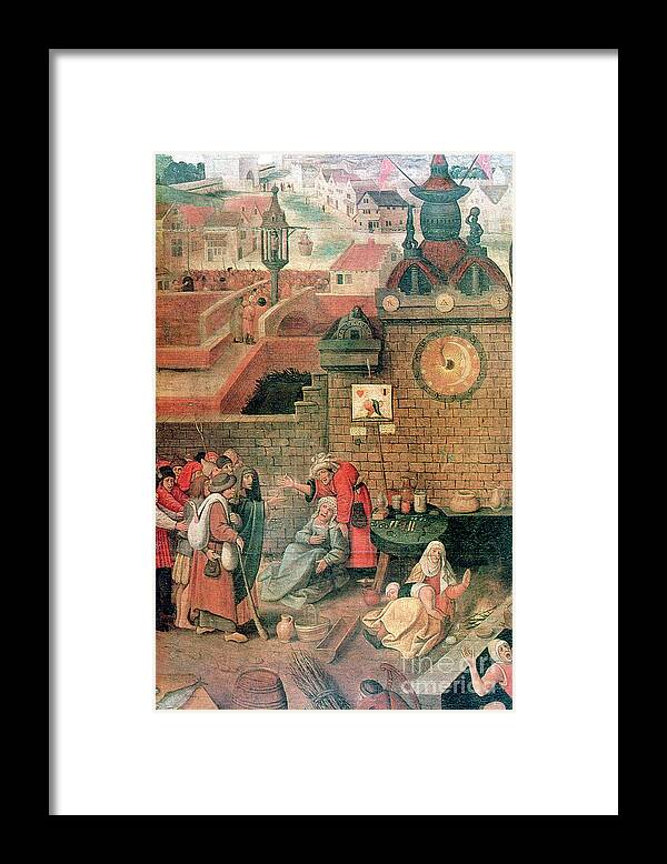 Pieter Brueghel The Younger Framed Print featuring the drawing Christ Driving The Traders by Print Collector