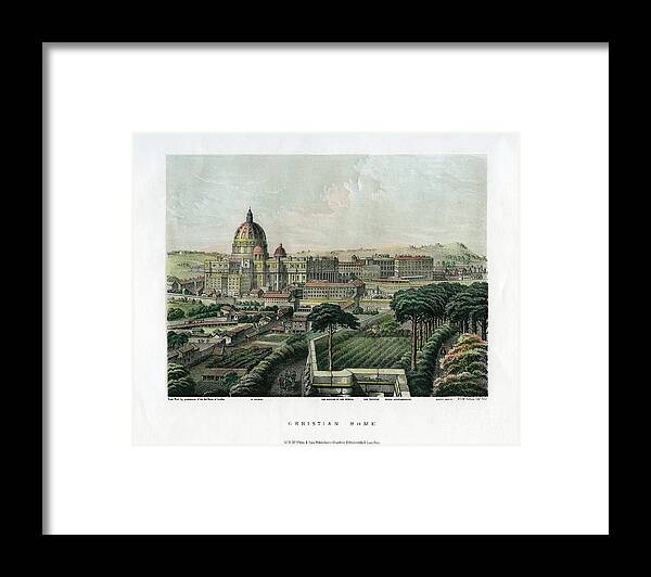 Engraving Framed Print featuring the drawing Christian Rome, Italy, C1865 by Print Collector