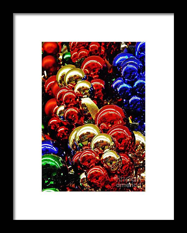 Ornaments Framed Print featuring the photograph Christmas Abstract 14 by Sarah Loft