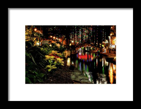 San Antonio Framed Print featuring the photograph Christmas on the Riverwalk - San Antonio by Jason Politte
