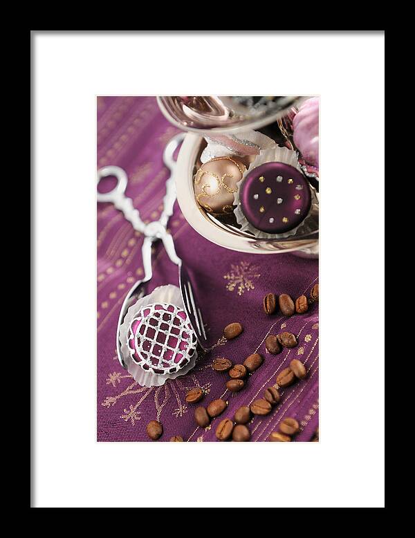 Holiday Framed Print featuring the photograph Christmas Ornament Glass Choclate Cakes by Hsvrs
