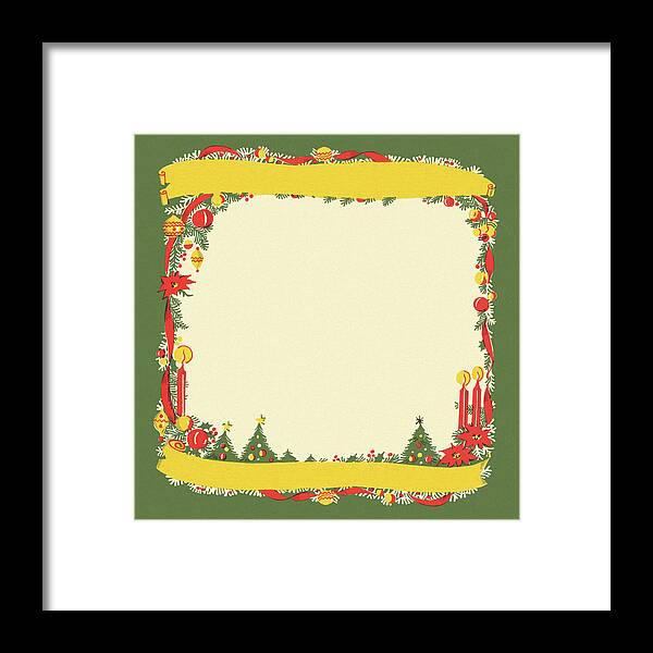 Banner Framed Print featuring the drawing Christmas Stationery by CSA Images
