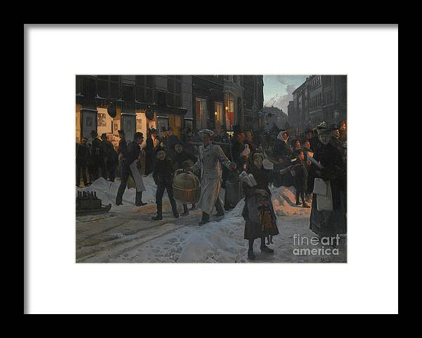 Oil Painting Framed Print featuring the drawing Christmas Time by Heritage Images