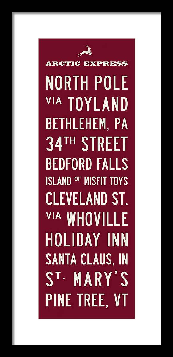 Transit Sign Framed Print featuring the digital art Christmas Transit Sign by Michael Jon Watt