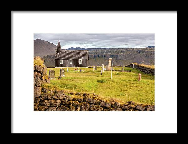 Church Framed Print featuring the photograph Church Cemetery of Iceland by David Letts