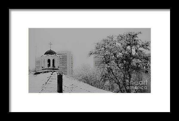Church Framed Print featuring the photograph Church in snow by Yavor Mihaylov