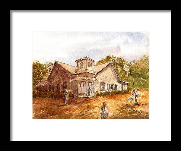 Church Framed Print featuring the painting Church in the Woods by Barry Jones