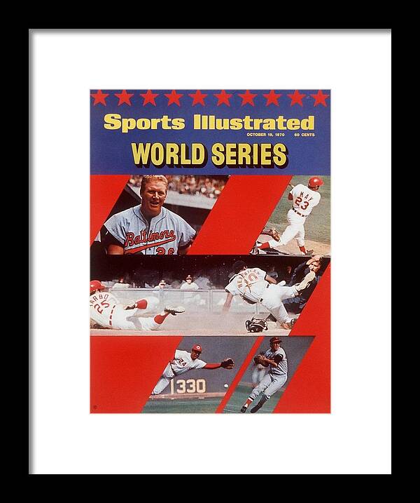 Baltimore Framed Print featuring the photograph Cincinnati Reds Vs Baltimore Orioles, 1970 World Series Sports Illustrated Cover by Sports Illustrated