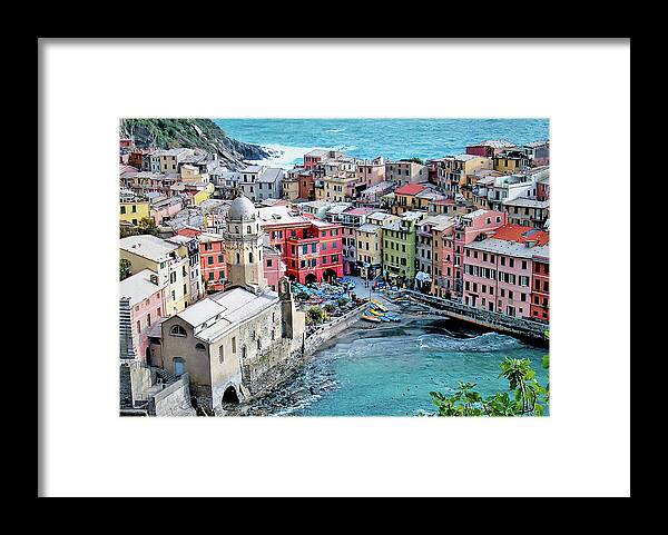 Italy Framed Print featuring the photograph Cinque Terre, Italy by Leslie Struxness