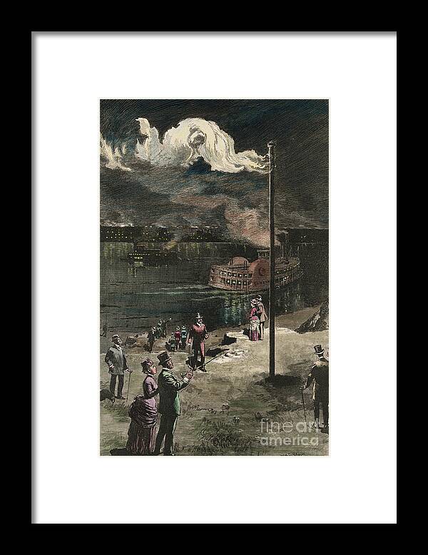 Art Framed Print featuring the photograph Citizens Gazing At Gas Exhaust From Well by Bettmann