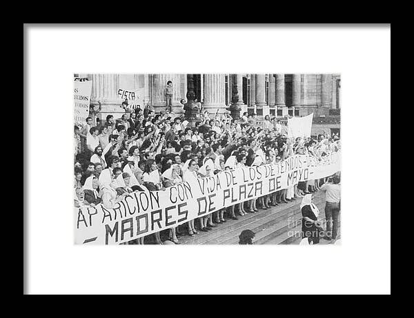 Child Framed Print featuring the photograph Citizens With Banners Protesting by Bettmann