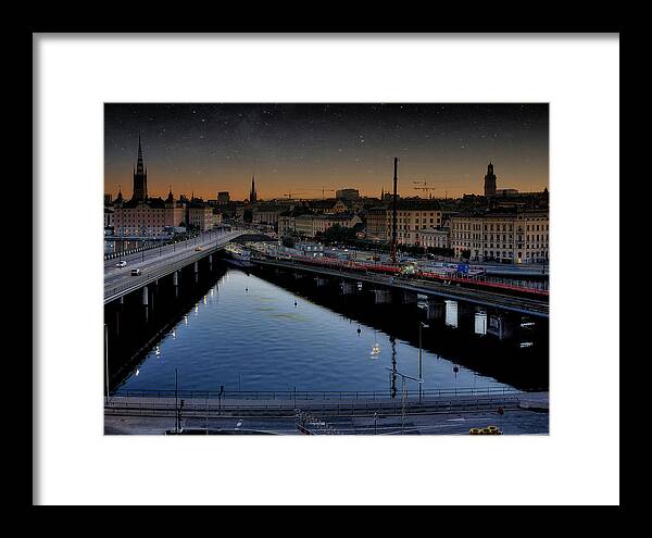 Photography Art Framed Print featuring the photograph City At Night...Stockholm by Aleksandrs Drozdovs