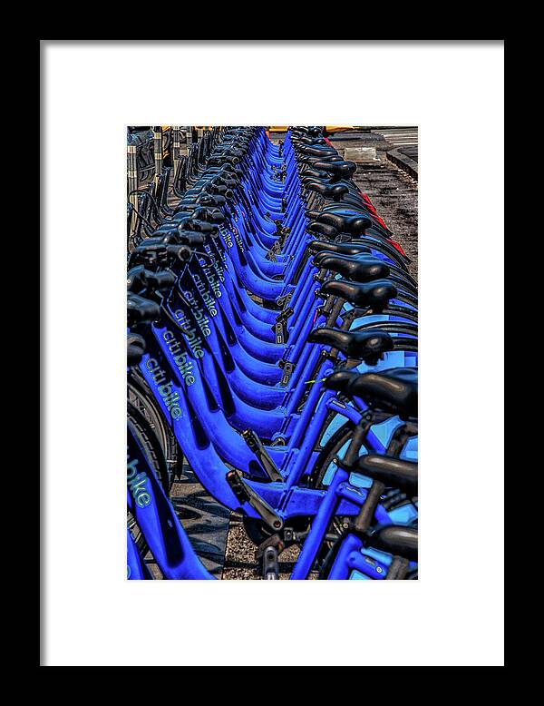 City Bike Framed Print featuring the photograph City Bikes by Alan Goldberg