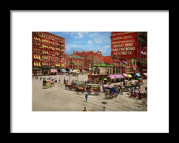 New York Framed Print featuring the photograph City - New York - The future site of the Flatiron building 1890 by Mike Savad