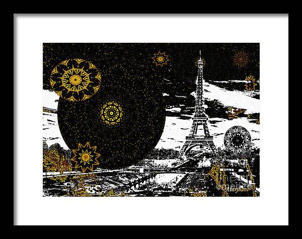 Jazz Framed Print featuring the mixed media City of Lights - Kaleidoscope Moon for Children Gone Too Soon Number 6 by Aberjhani