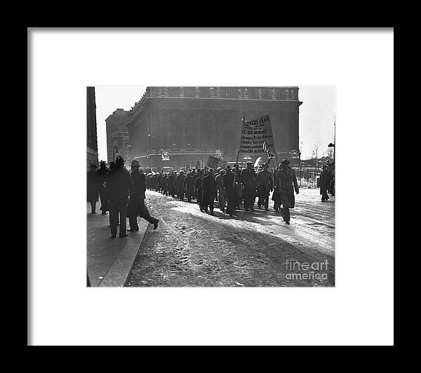 Battery Park Framed Print featuring the photograph Civil Works Administration Protest by Bettmann