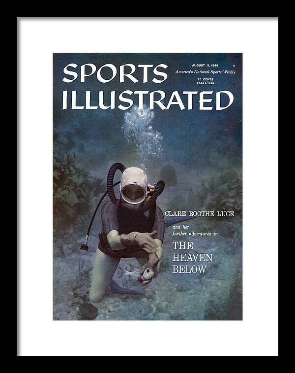 Magazine Cover Framed Print featuring the photograph Clare Boothe Luce, Scuba Diving Sports Illustrated Cover by Sports Illustrated