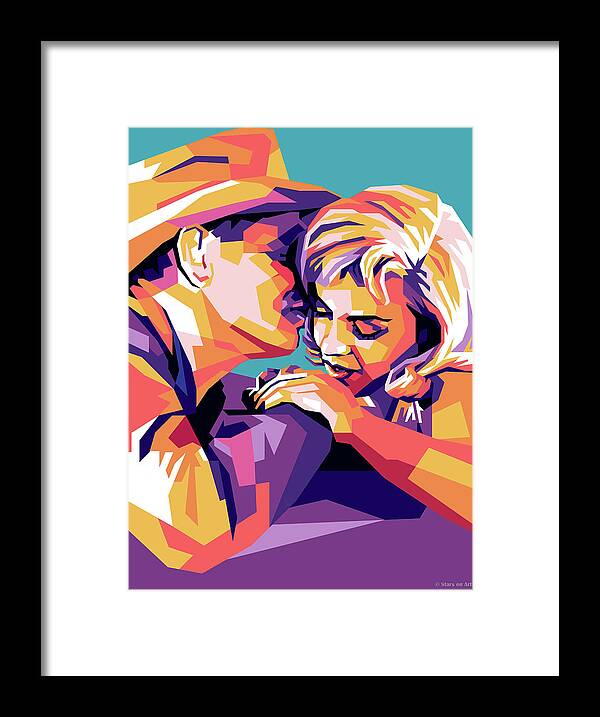 Clark Gable Framed Print featuring the digital art Clark Gable and Marilyn Monroe by Movie World Posters