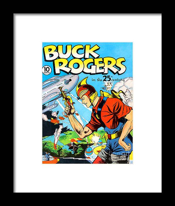 Wingsdomain Framed Print featuring the photograph Classic Comic Book Cover Buck Rogers First Issue by Wingsdomain Art and Photography