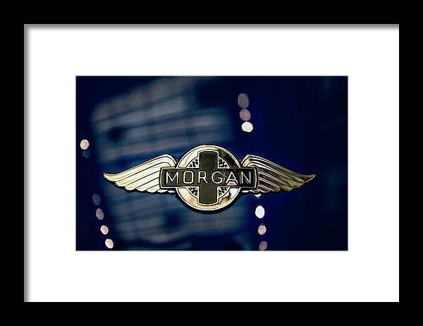 Car Framed Print featuring the photograph Classic Morgan Name Plate by Pheasant Run Gallery