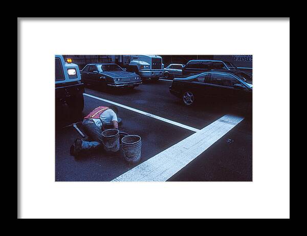 Streetworker Framed Print featuring the photograph Cleaning (from The Series "chicago Blues") by Dieter Matthes