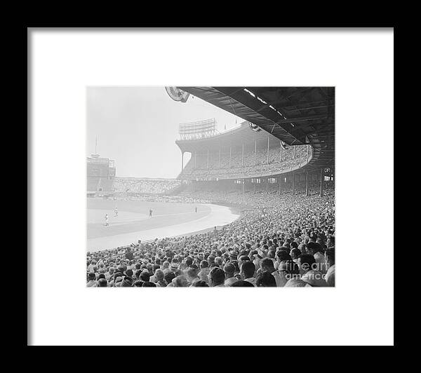 Crowd Of People Framed Print featuring the photograph Cleveland Baseball Stadium by Bettmann
