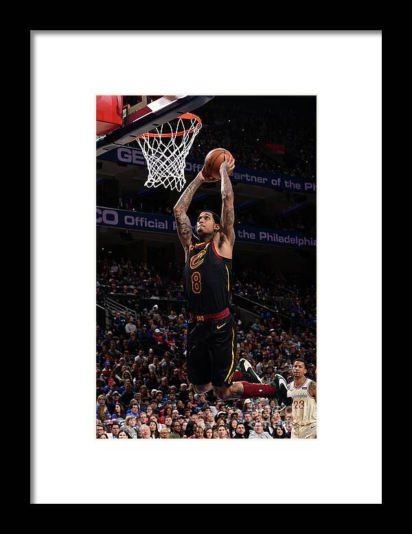 Jordan Clarkson Framed Print featuring the photograph Cleveland Cavaliers V Philadelphia 76ers by David Dow