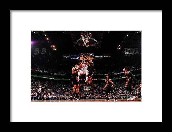 Shaquille Harrison Framed Print featuring the photograph Cleveland Cavaliers V Phoenix Suns by Barry Gossage