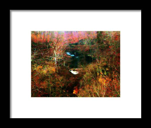 Abstract Framed Print featuring the photograph Clifty Falls Abstract Impressionism by Mike McBrayer
