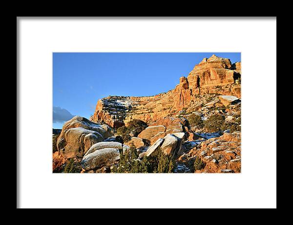 Colorado National Monument Framed Print featuring the photograph Climbing up Rim Rock Drive in Colorado National Monument by Ray Mathis