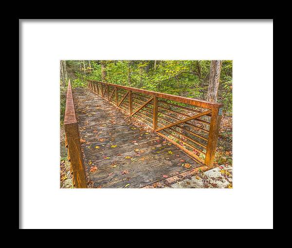 Bridge Framed Print featuring the photograph Close up of bridge at Pine Quarry Park by Jeremy Lankford