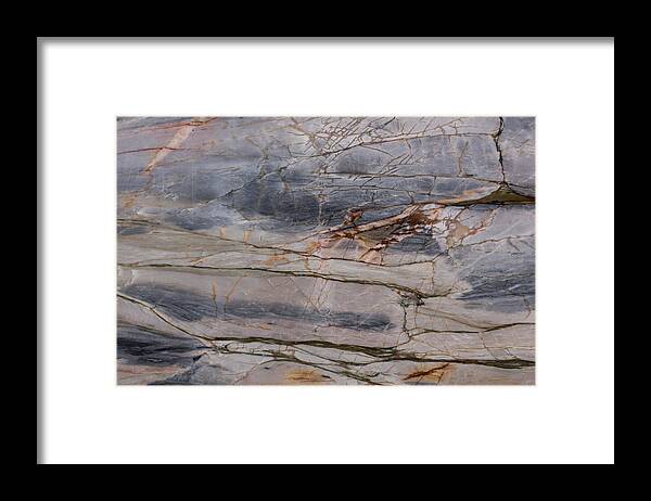 Abstractartistic Framed Print featuring the photograph Close Up Of Grunge Stone Background by Dmytro Synelnychenko