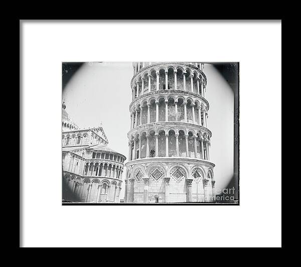 People Framed Print featuring the photograph Close-up Of Tower Of Pisa by Bettmann