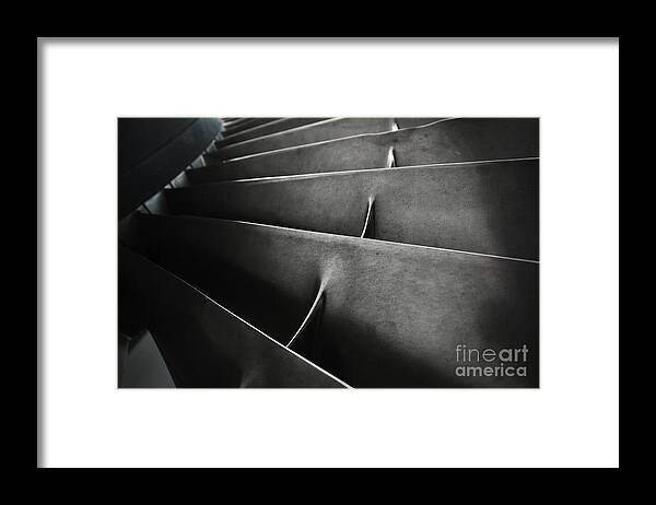 Desaturated Framed Print featuring the photograph Close-up Of Turbine Fan Blades by Aristotoo