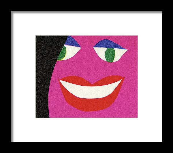 Abstract Framed Print featuring the drawing Closeup of a Smile by CSA Images