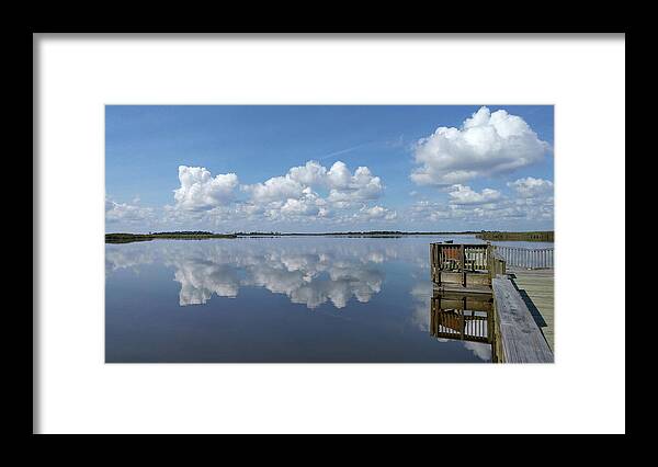 Architecture Framed Print featuring the photograph Cloud Reflections by Liza Eckardt