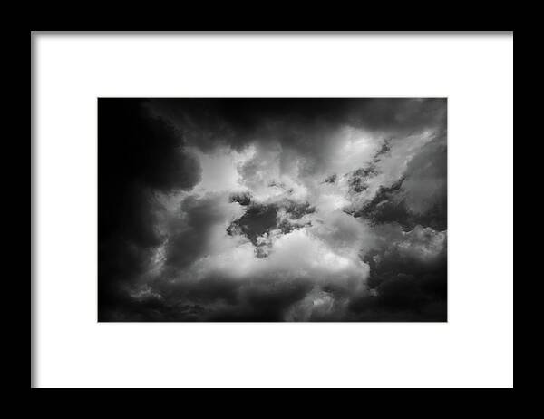 Clouds Framed Print featuring the photograph Clouds 35 In Black and White by Greg and Chrystal Mimbs