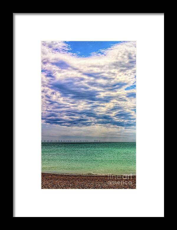 Britain Framed Print featuring the photograph Clouds over Worthing Beach by Roslyn Wilkins