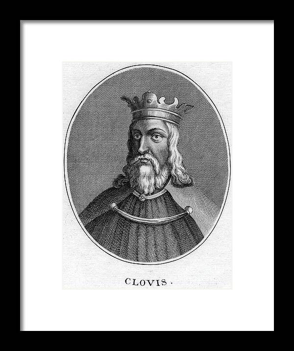 Crown Framed Print featuring the drawing Clovis, King Of The Franks by Print Collector